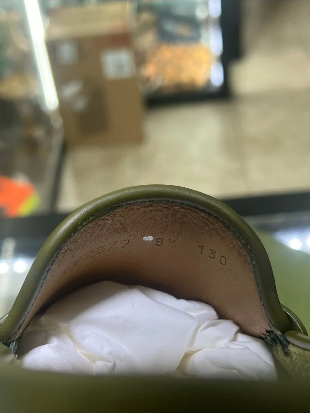 Gucci Olive Green Leather Moccasins with Interlocking G 8.5 Gucci/9.5 US